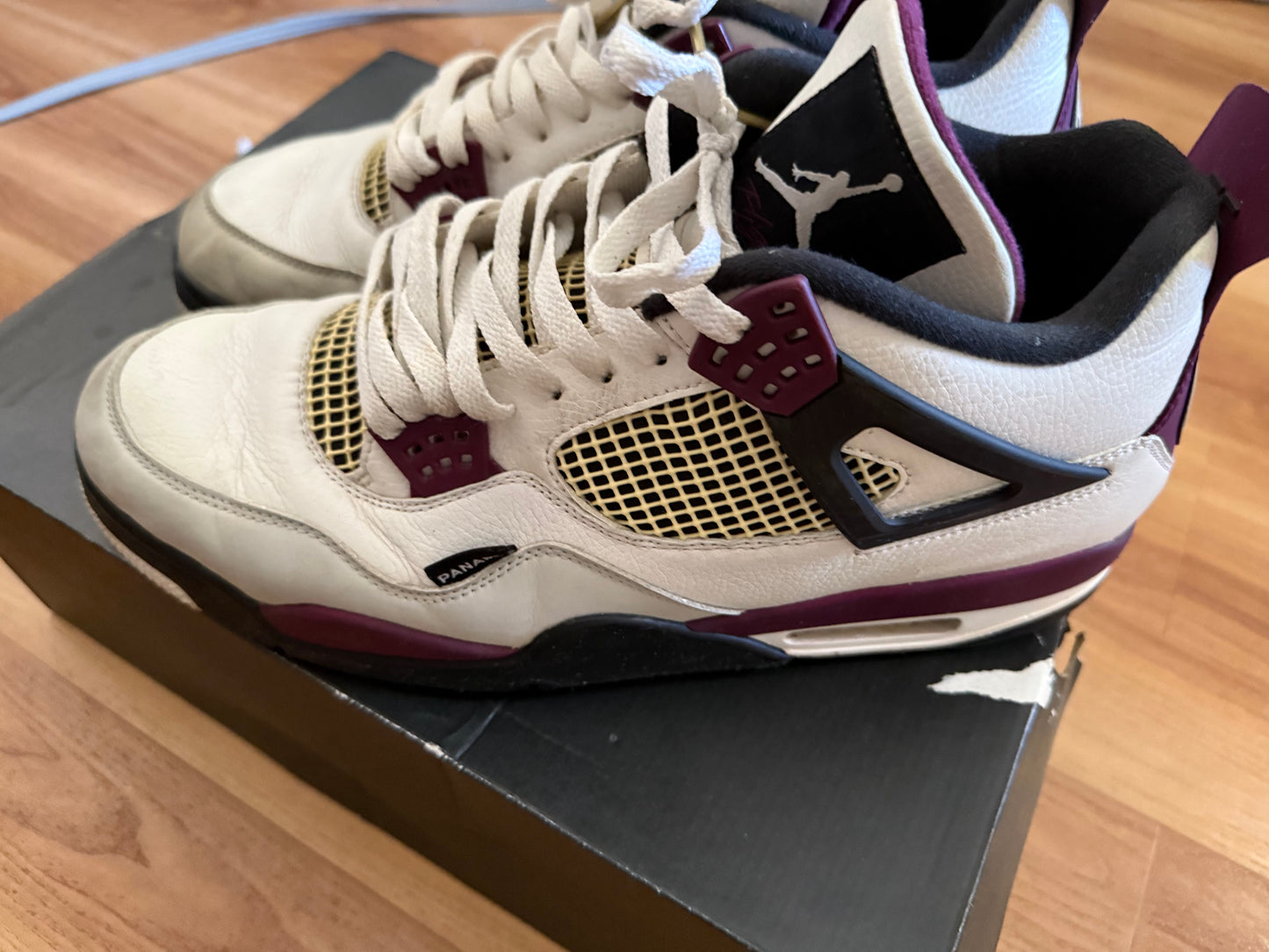 Jordan 4 Retro PSG Paris Saint-Germain White Purple Leather