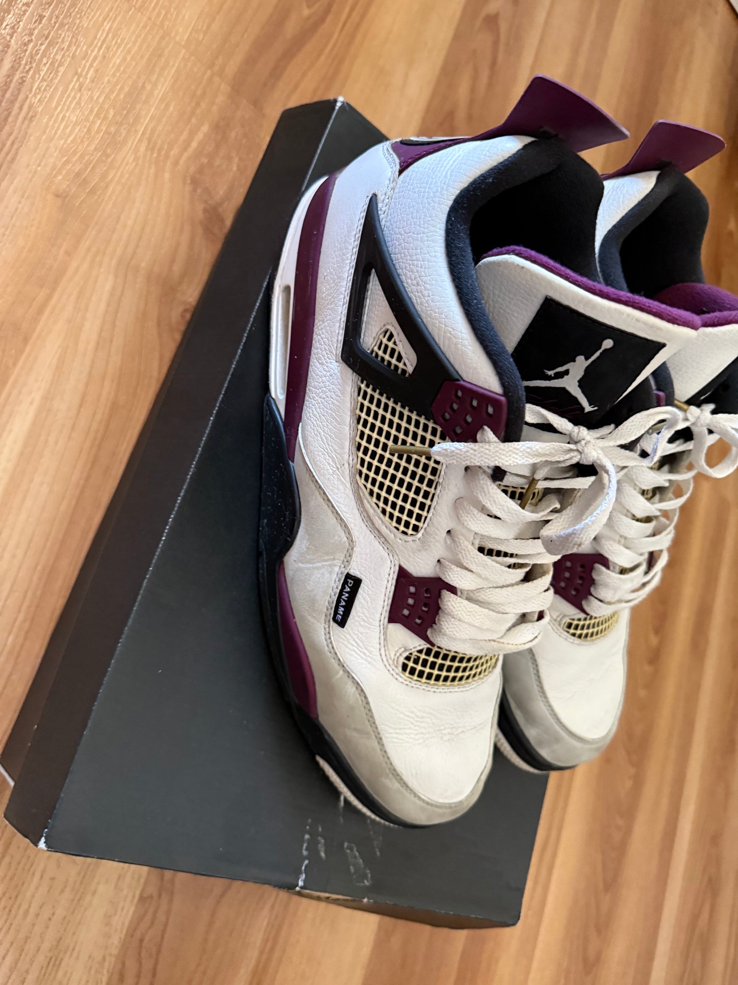 Jordan 4 Retro PSG Paris Saint-Germain White Purple Leather